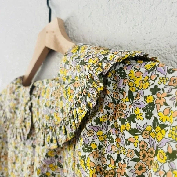 By Anthropologie Short-Sleeve Collared Printed Midi Dress NWT - Picture 3 of 15